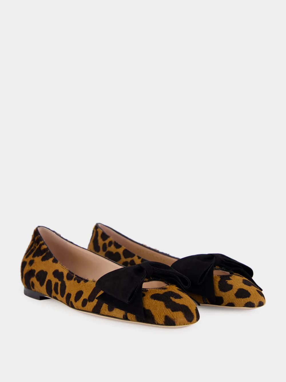 Animal Print Bow Ballerina Flats - Image 3