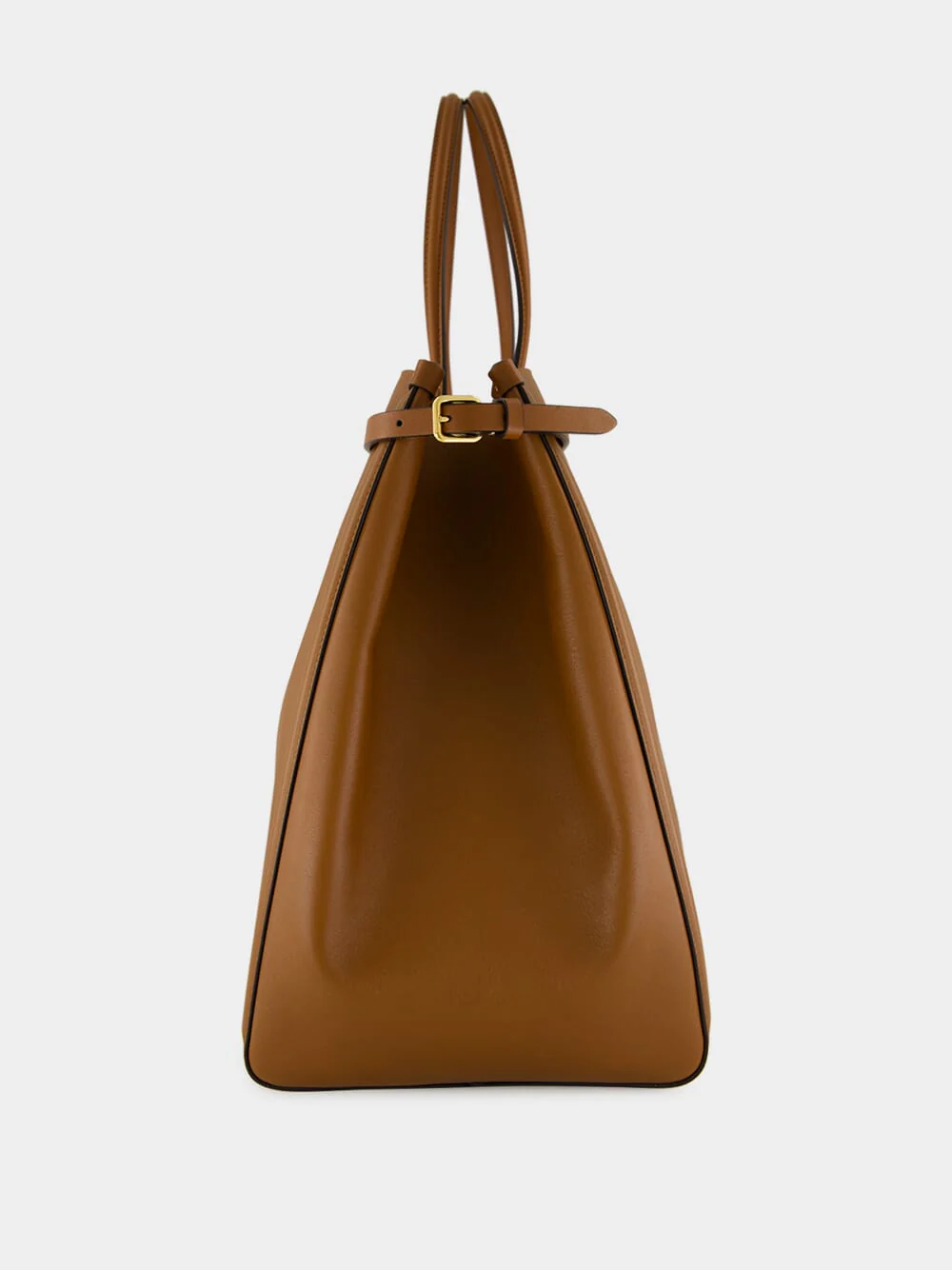 Antibes Large Calfskin Shopping Bag in Tobacco Brown - Image 3