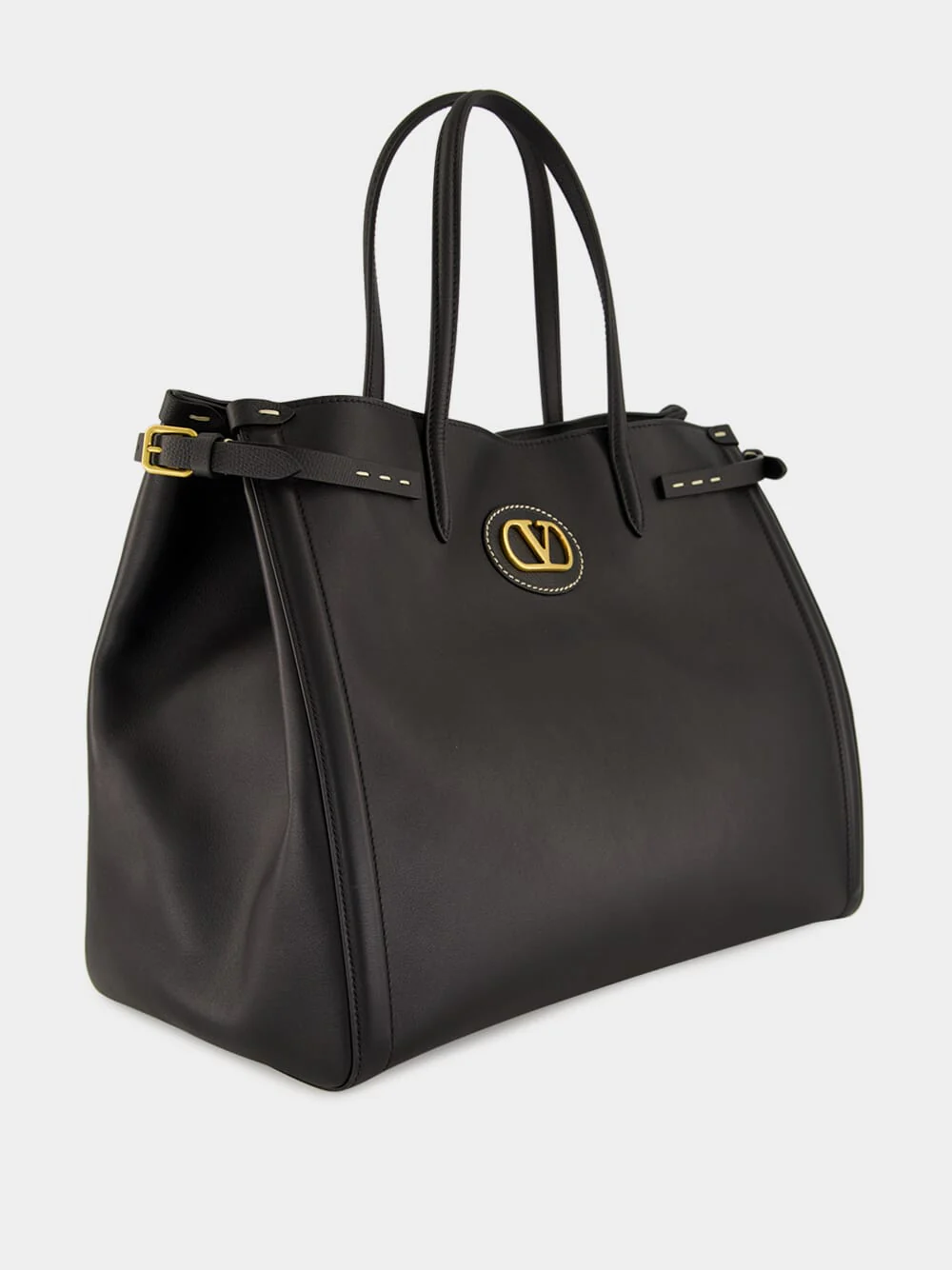 Antibes Medium Calfskin Shopping Bag in Black - Image 4