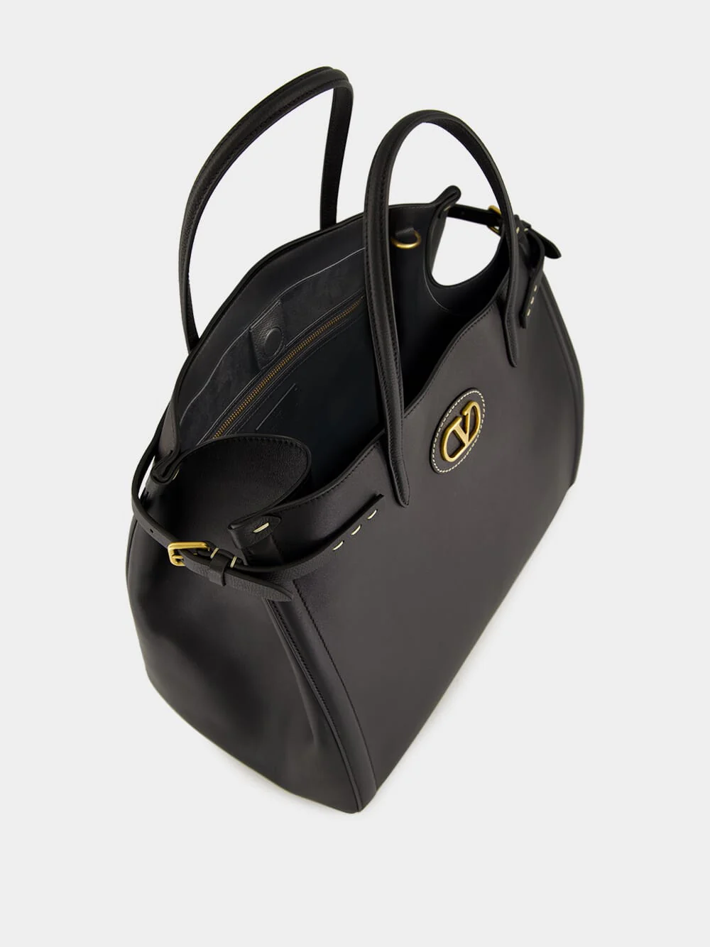 Antibes Medium Calfskin Shopping Bag in Black - Image 7