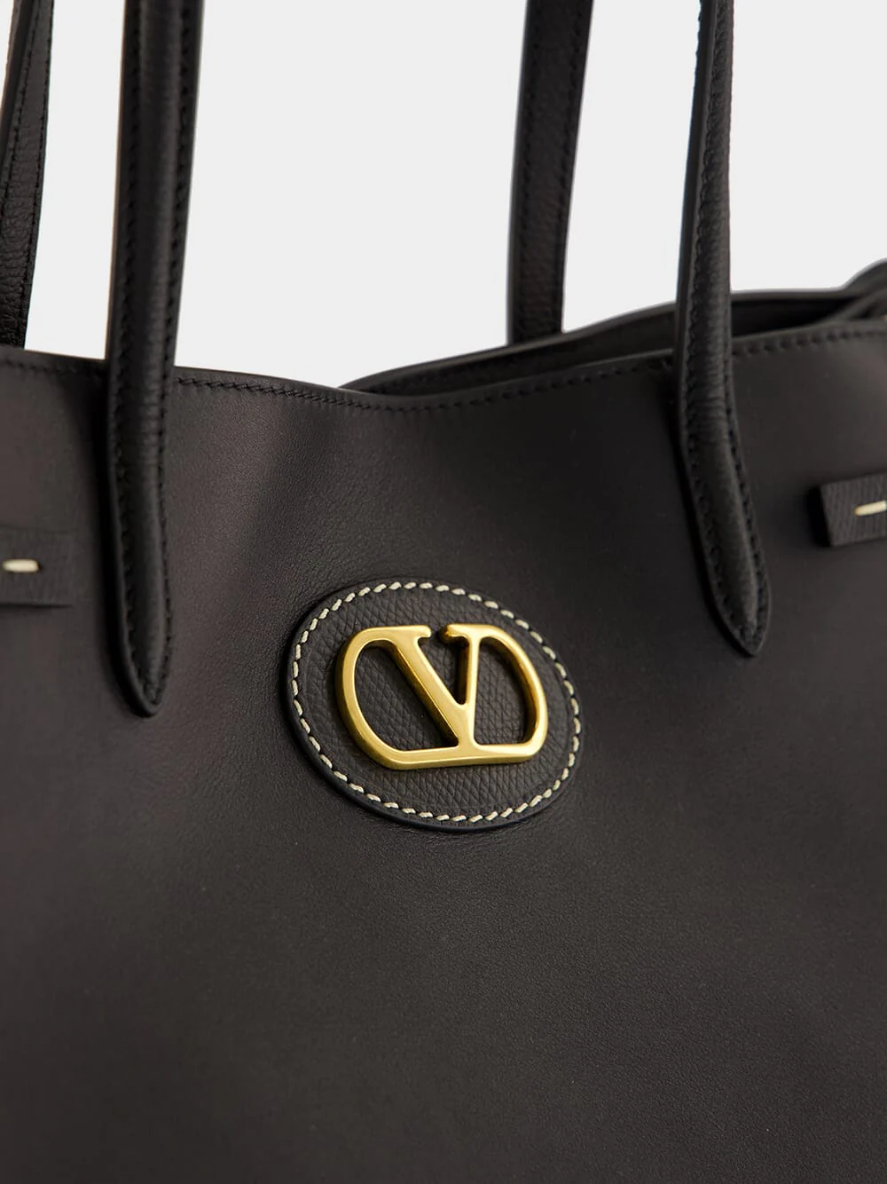 Antibes Medium Calfskin Shopping Bag in Black - Image 9
