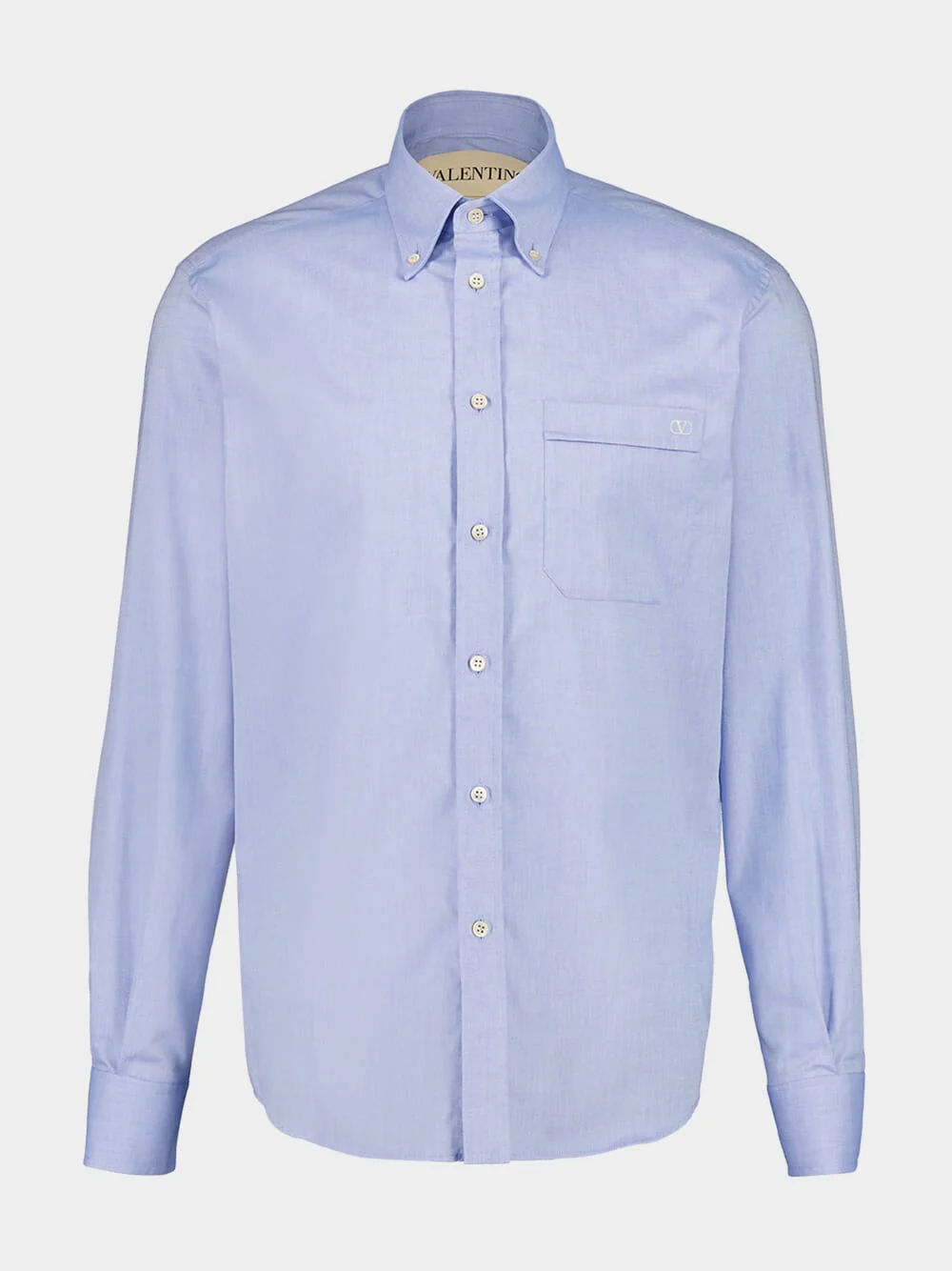 Azure Oxford Cotton Shirt with Vlogo