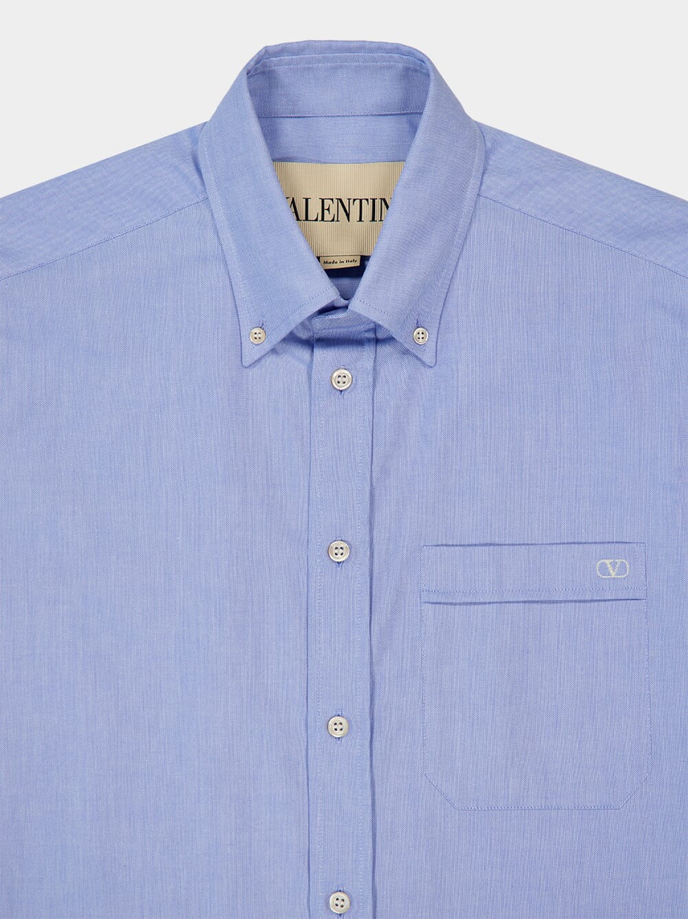 Azure Oxford Cotton Shirt with Vlogo - Image 3