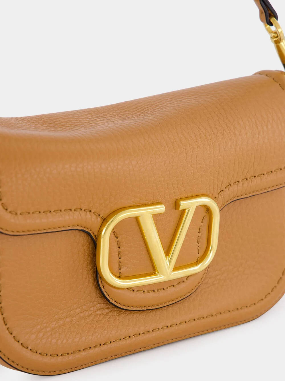 Alltime Almond Grainy Calfskin Shoulder Bag - Image 7