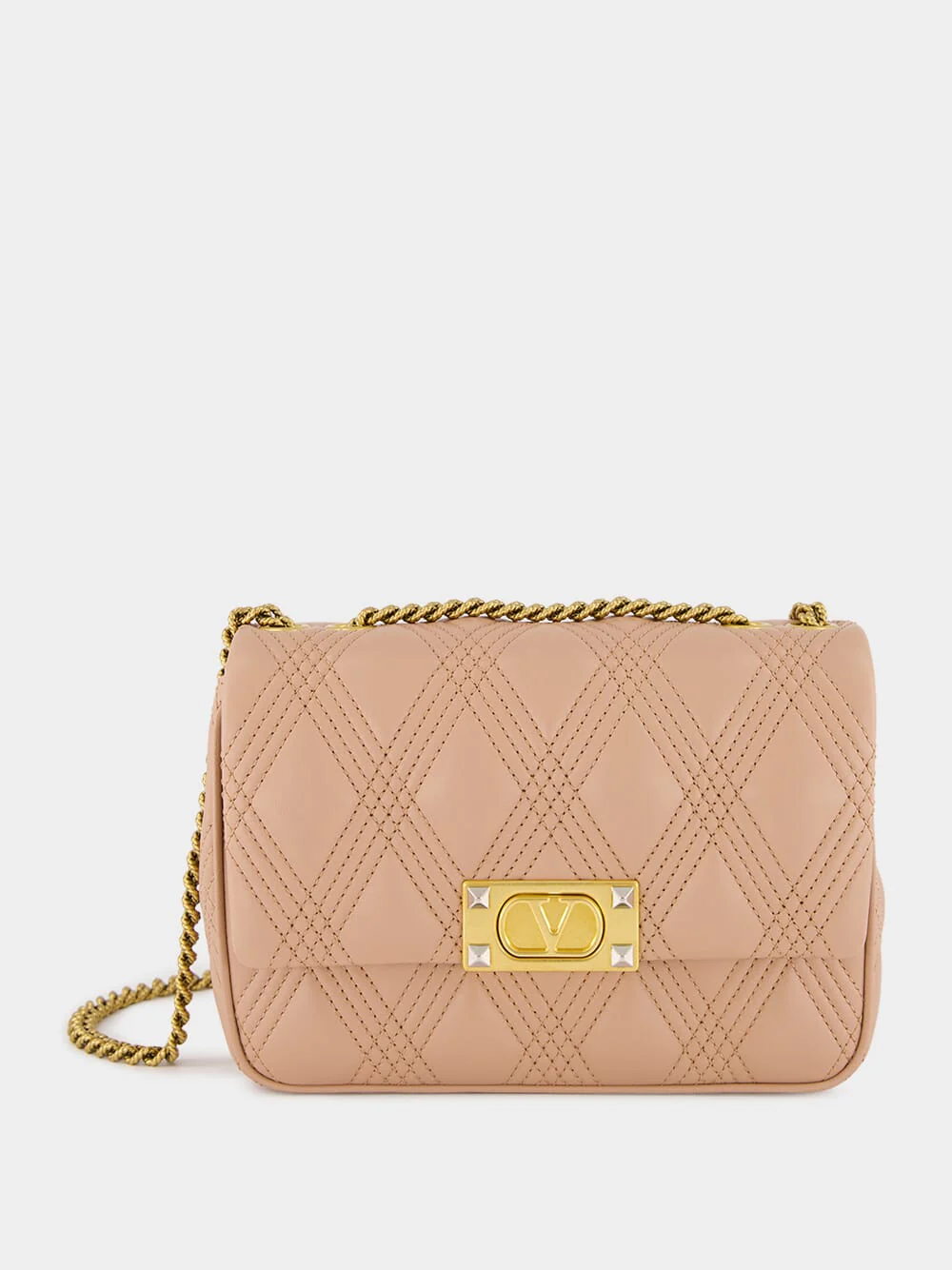 Beige Quilted Nappa Leather Shoulder Bag - Image 2