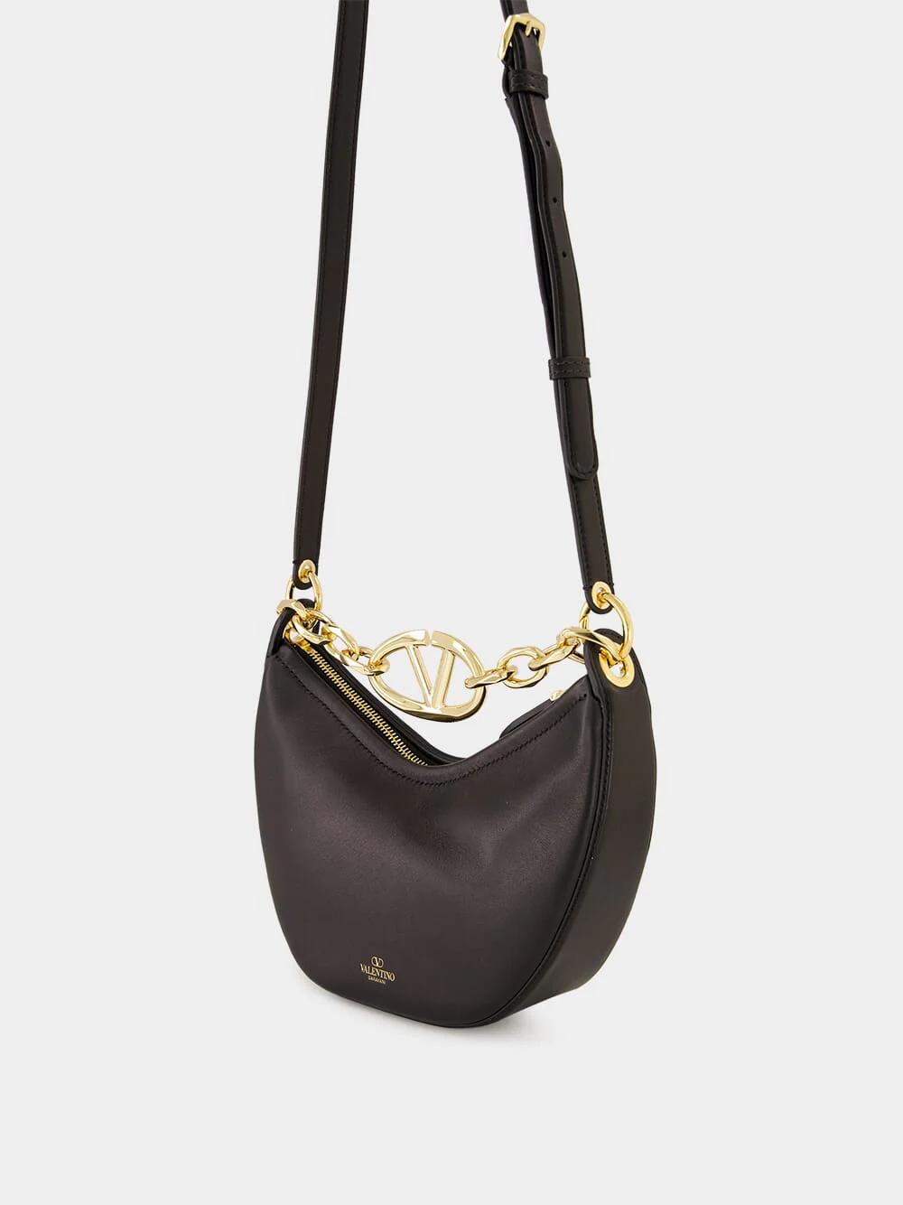 Black Mini VLogo Moon Hobo Bag - Image 6