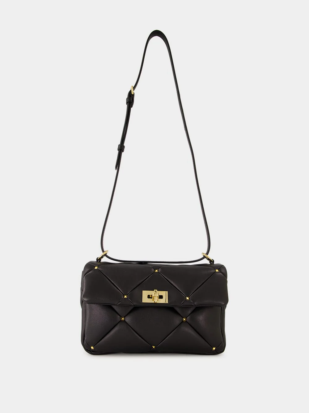 Black Roman Stud Large Shoulder Bag - Image 2