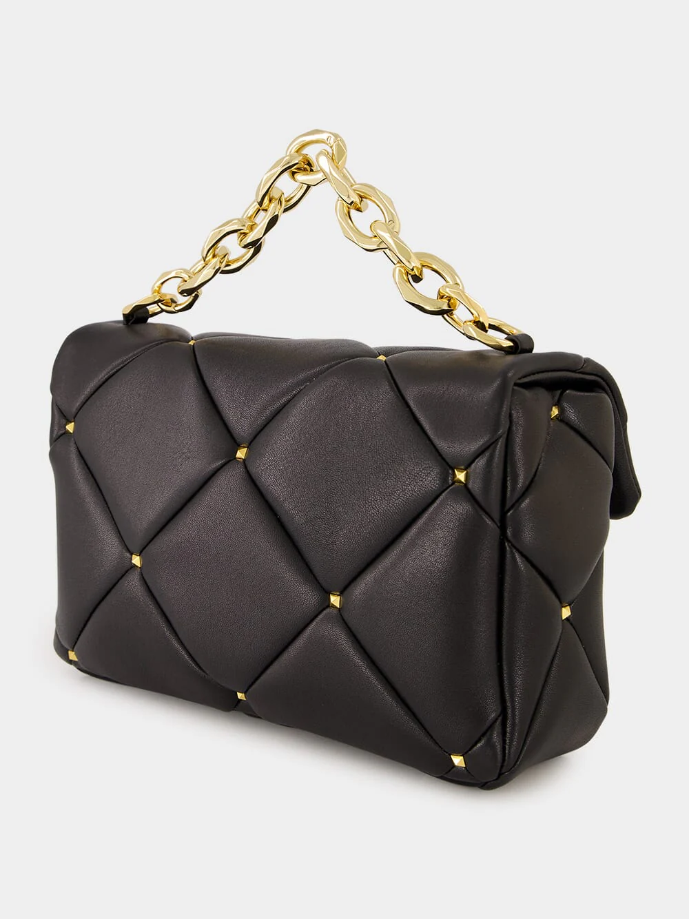 Black Roman Stud Large Shoulder Bag - Image 5