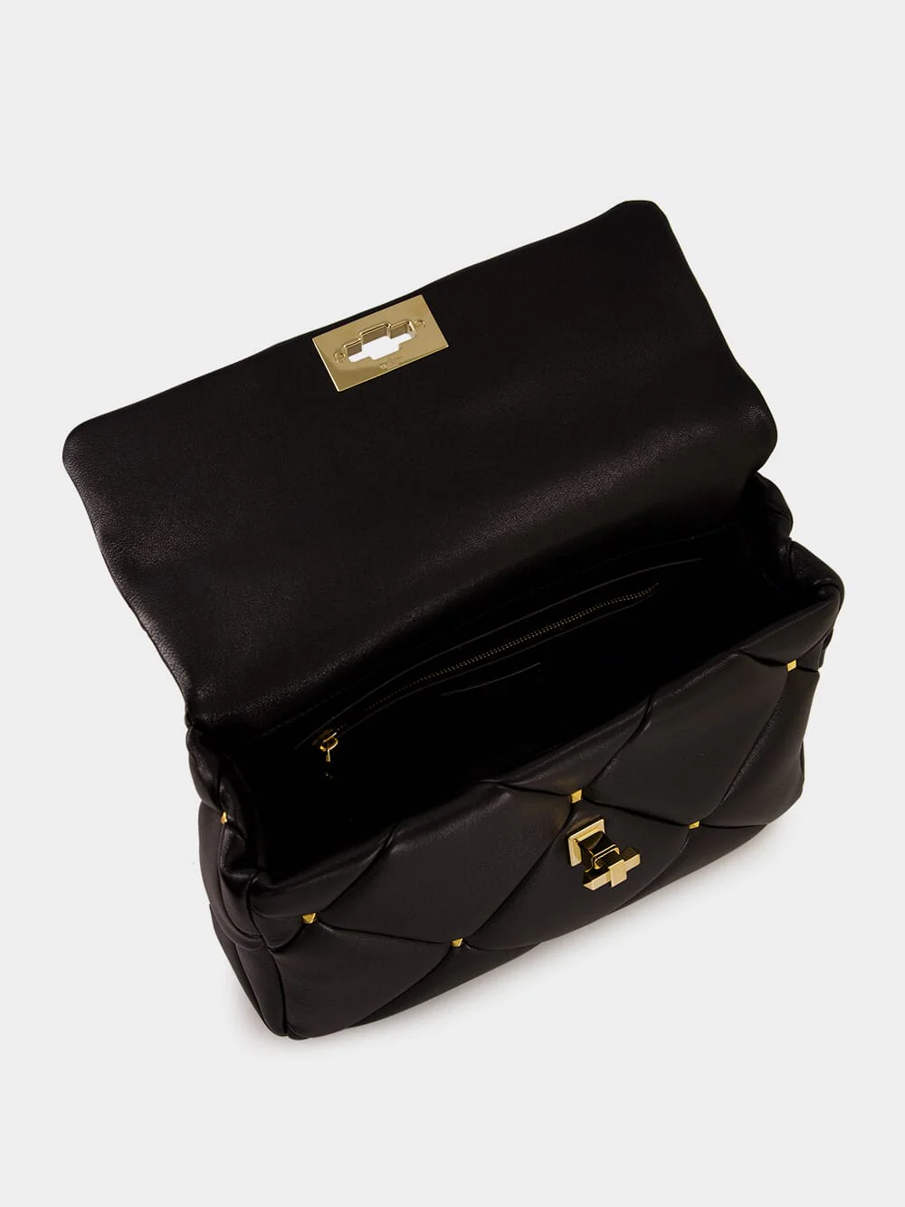 Black Roman Stud Large Shoulder Bag - Image 6