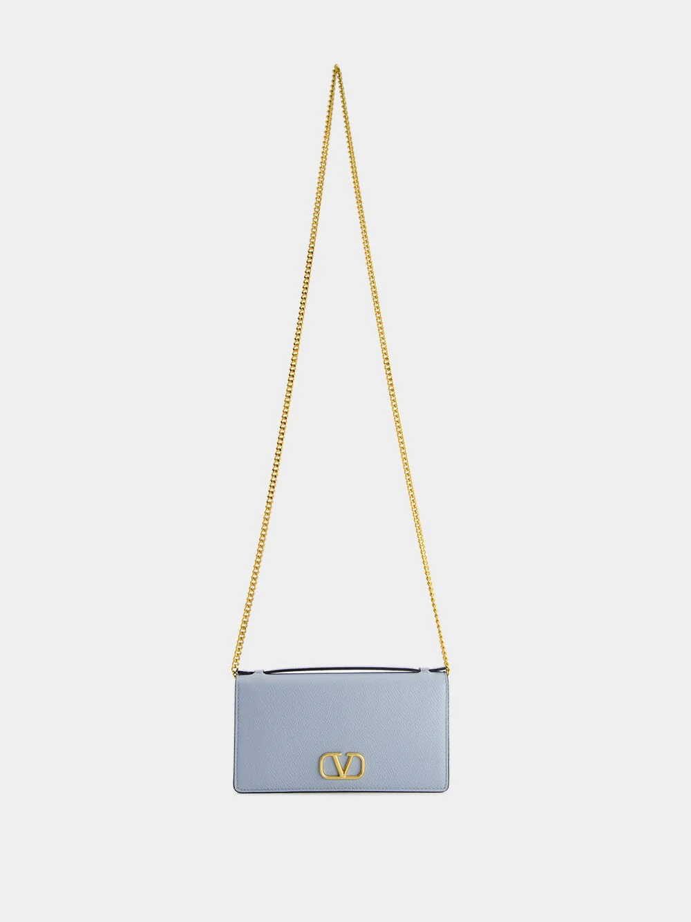 Blue VLogo Signature Grainy Calfskin Wallet - Image 2