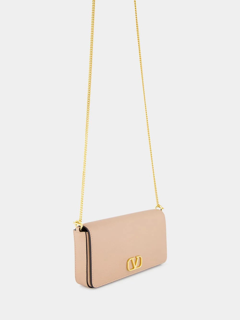 Pink VLogo Leather Crossbody Bag - Image 3