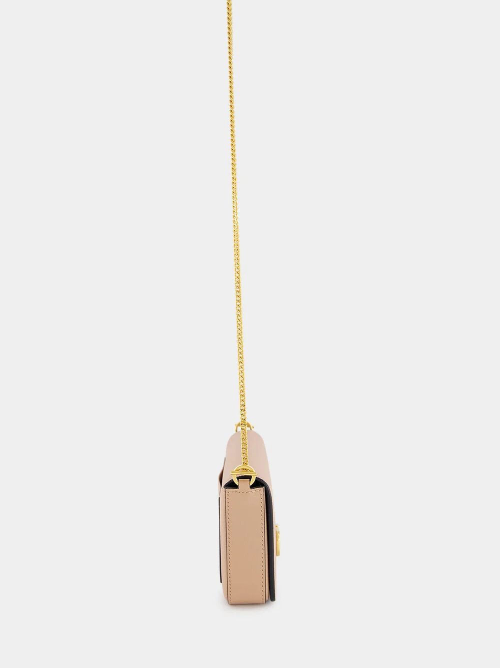 Pink VLogo Leather Crossbody Bag - Image 4