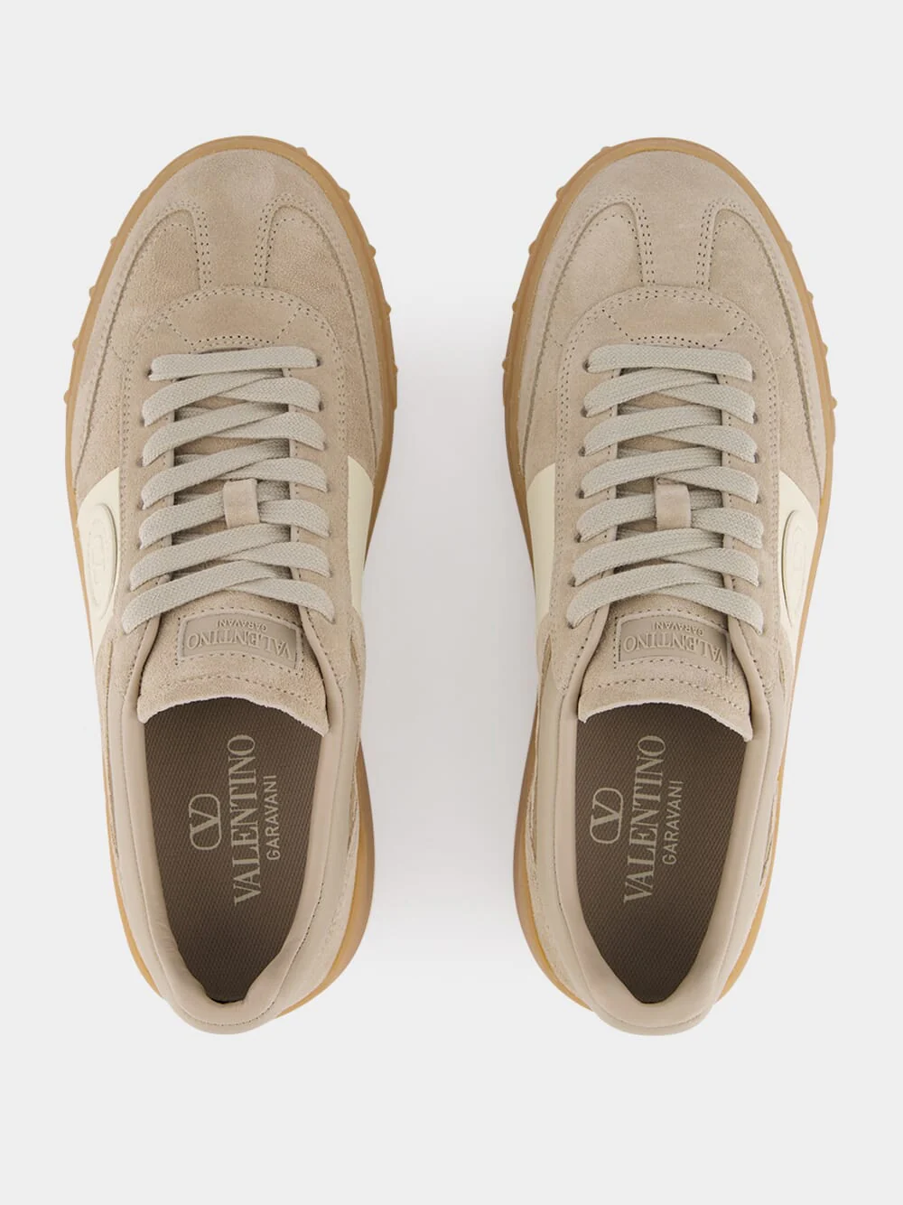 Beige Calf Leather Sneakers - Image 4
