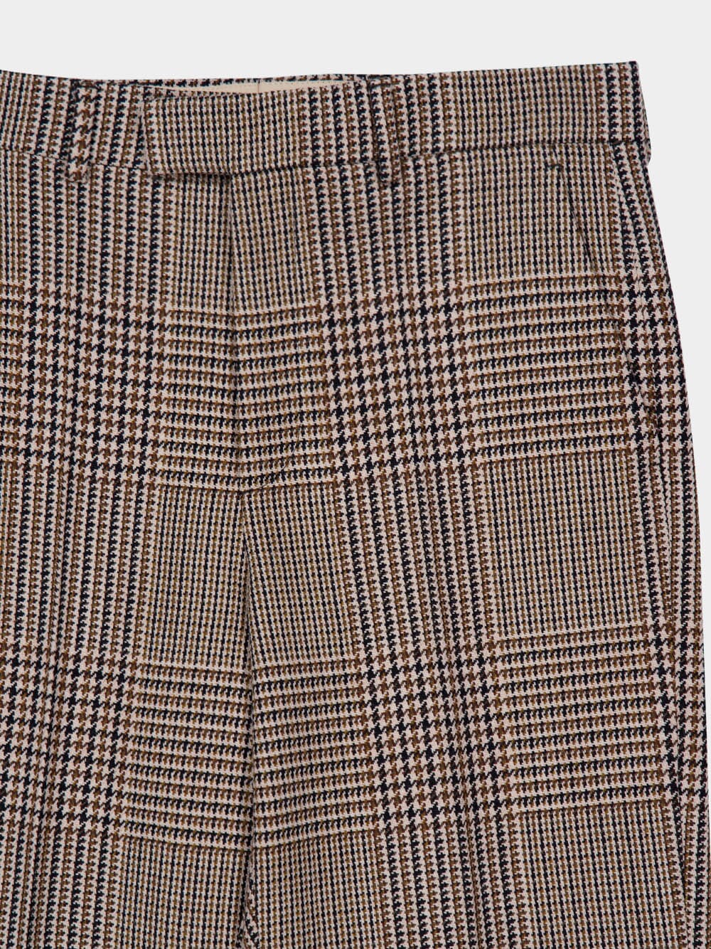 Beige Checked Straight-Leg Trousers - Image 3