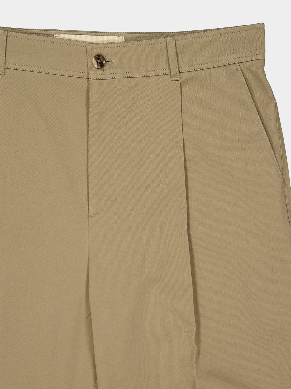 Beige Cotton Gabardine Chino Trousers - Image 3