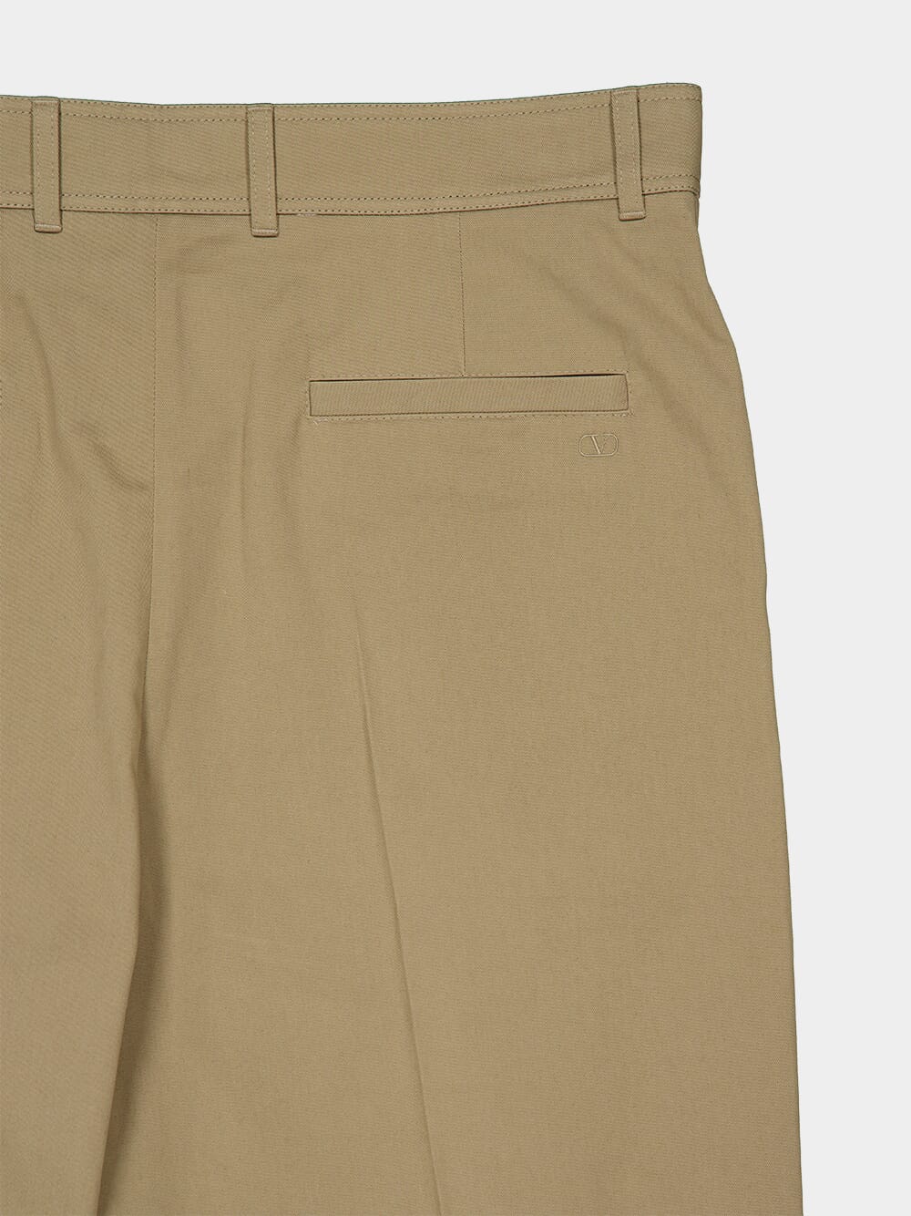 Beige Cotton Gabardine Chino Trousers - Image 4