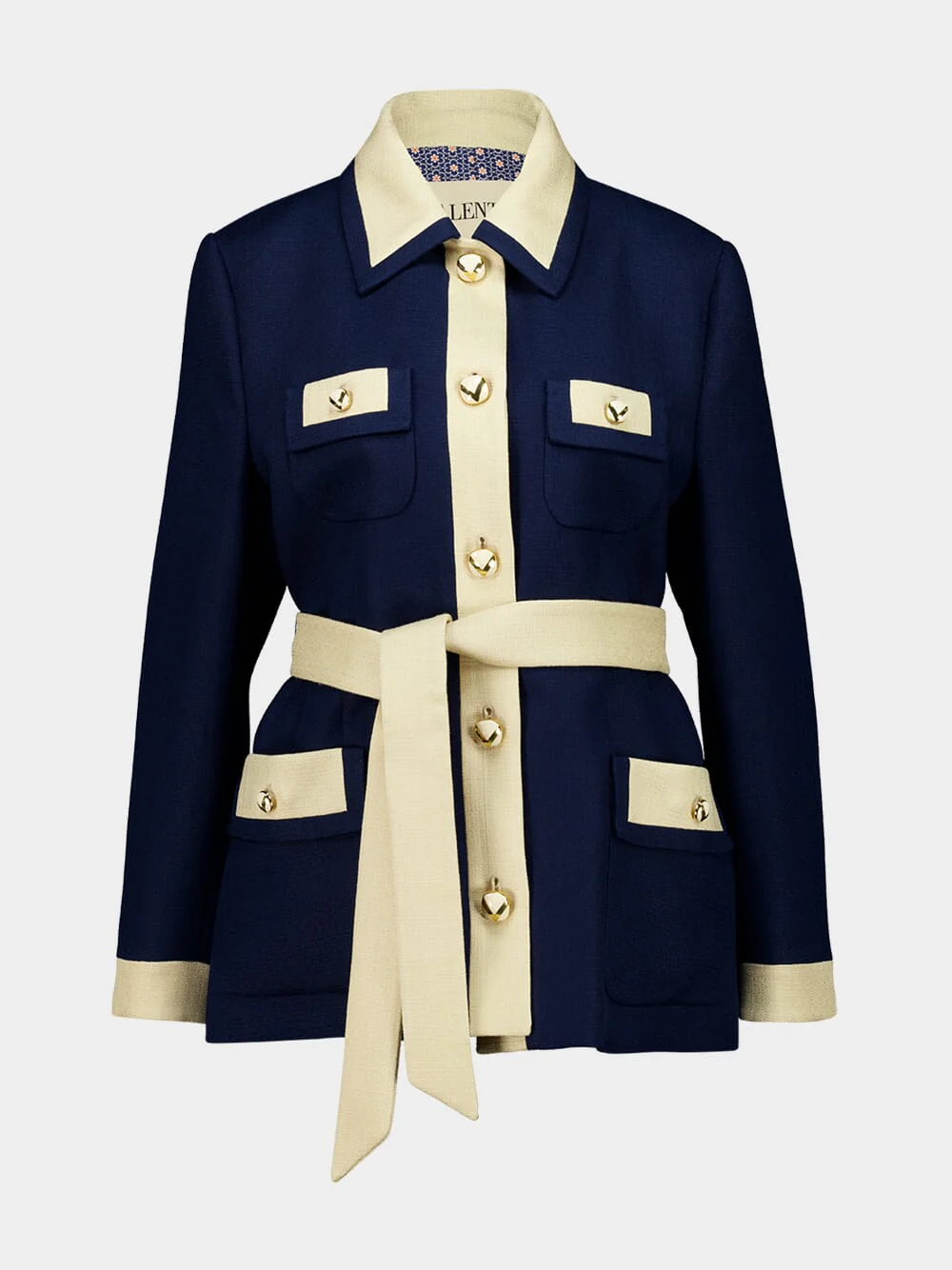 Belted Peacoat in Provence Blue and Birch - Image 2