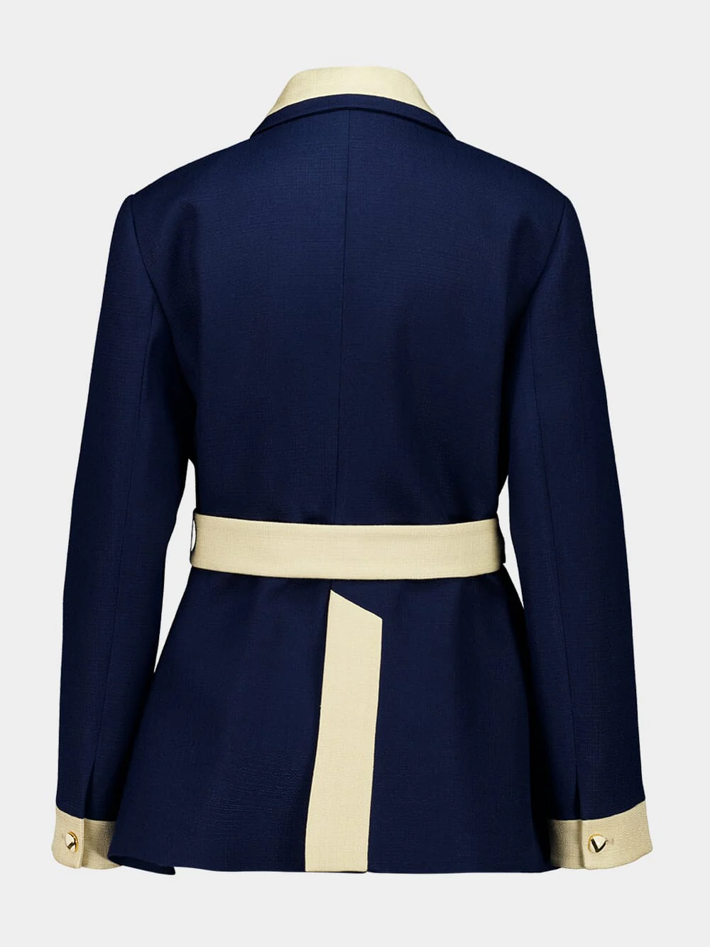 Belted Peacoat in Provence Blue and Birch - Image 4