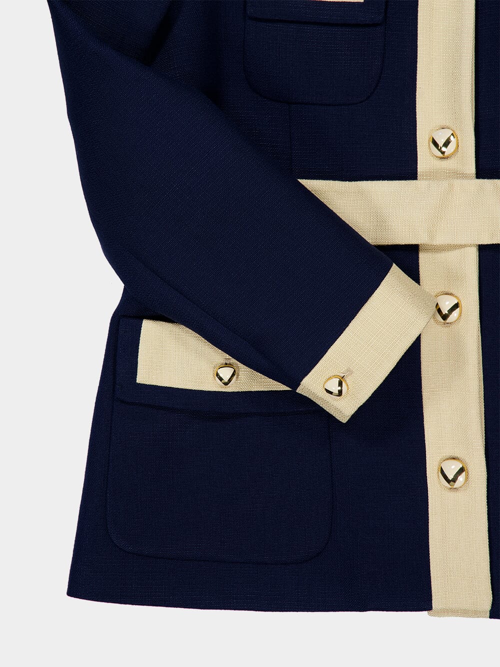 Belted Peacoat in Provence Blue and Birch - Image 6