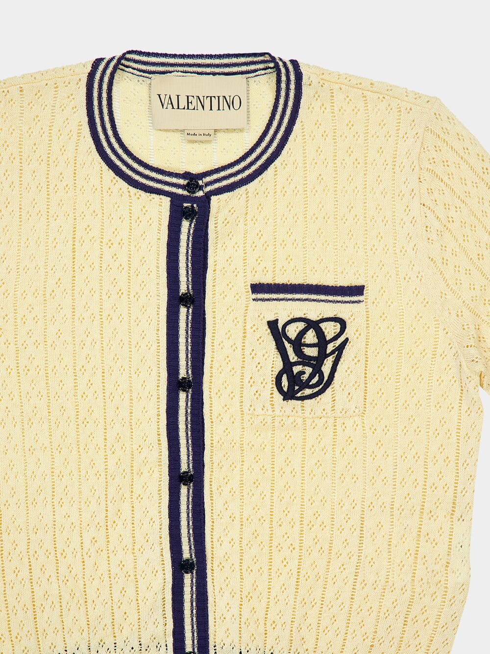 Birch & Provence Blue Knit Short-Sleeve Cardigan - Image 3