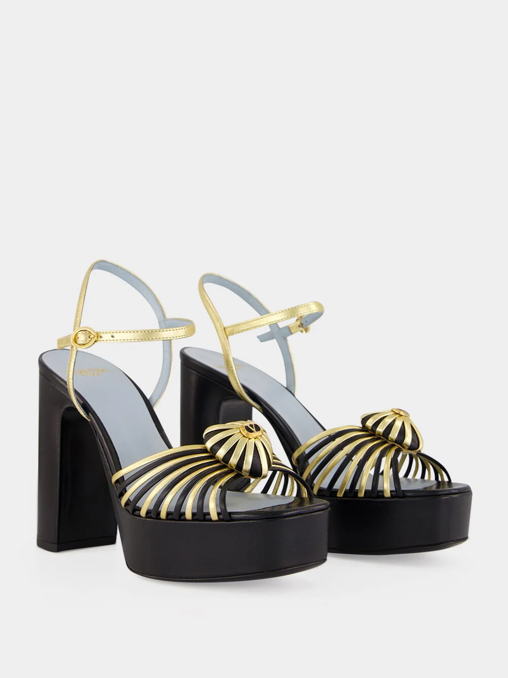 Black and Gold Coeur Royal 115 Sandals - Image 3