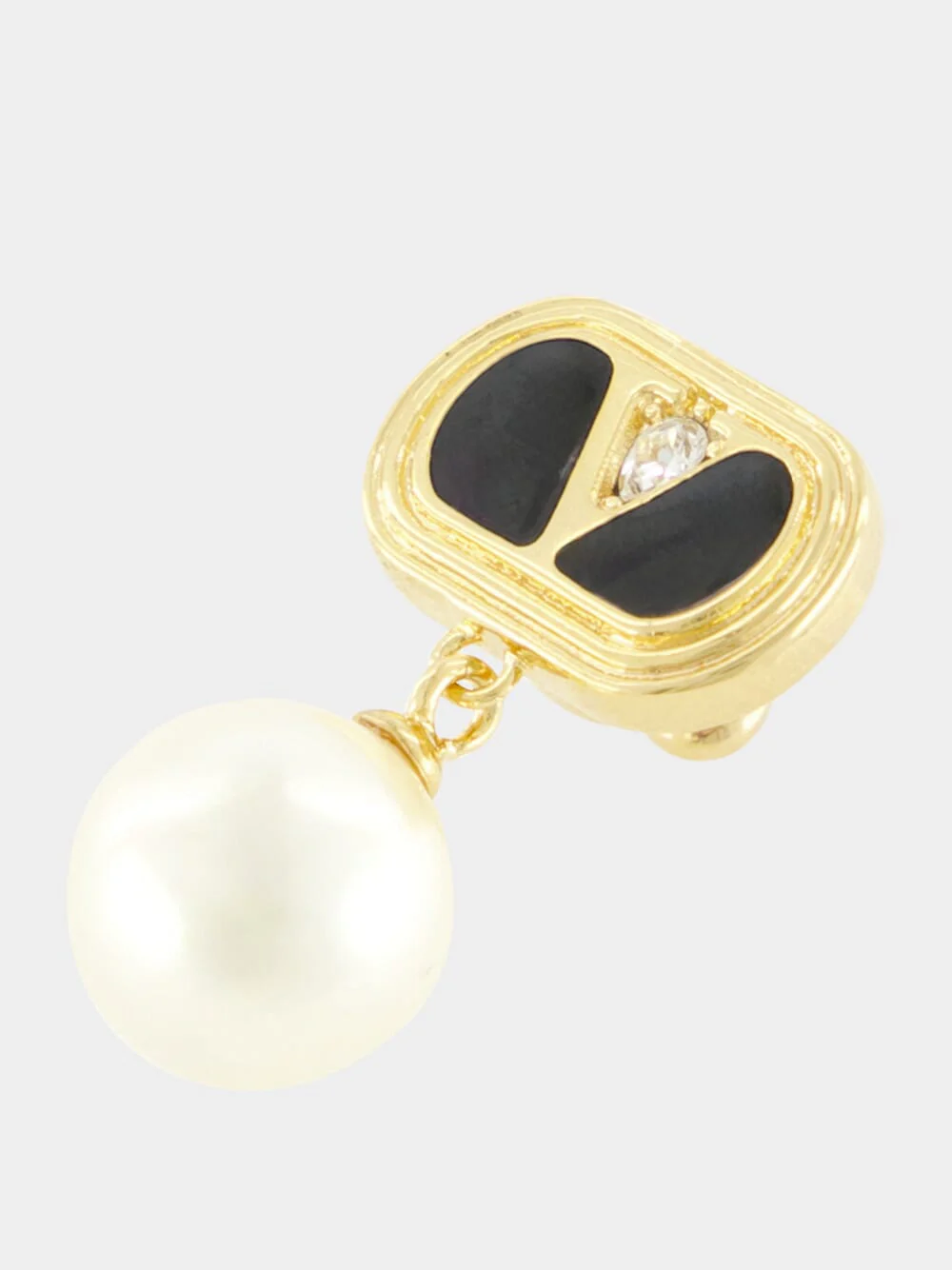 Black and Gold Ovalette Pearl Earrings - Image 4