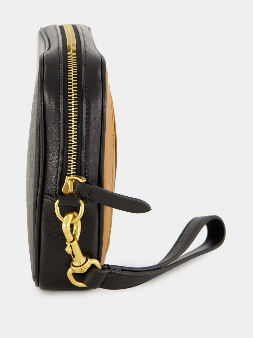 Black and Spice Leather Pouch with Vlogo - Image 4