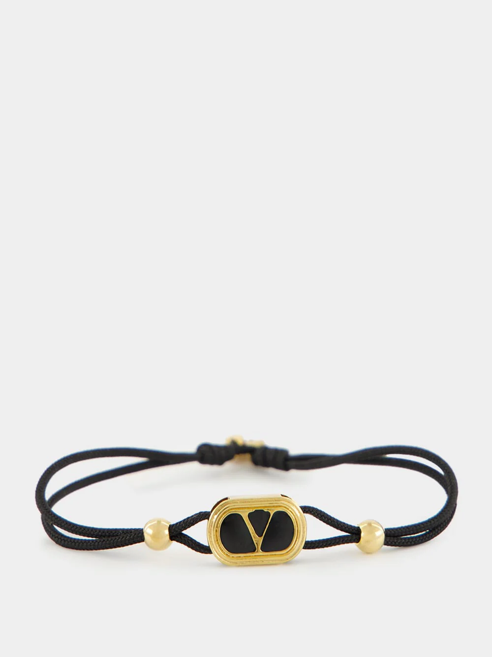 Black Bracelet with Gold Enamel Logo