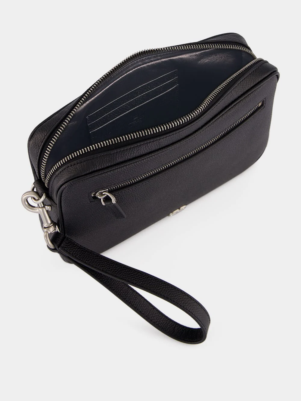 Black Calf Leather Wrist Pouch - Image 5