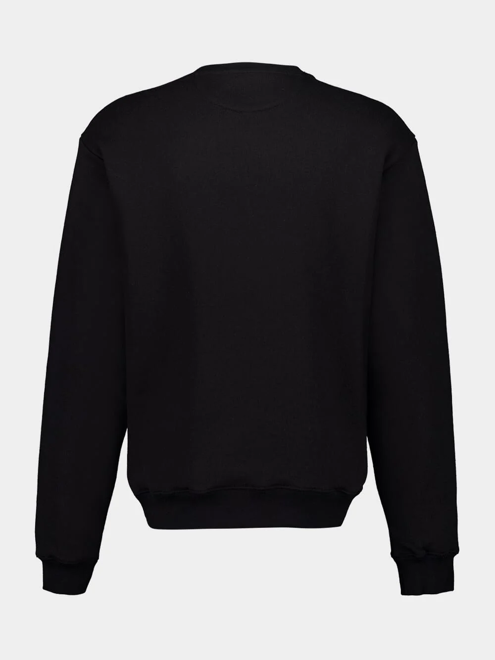 Black Cotton Crewneck Sweatshirt with Chez Valentino Patch - Image 5