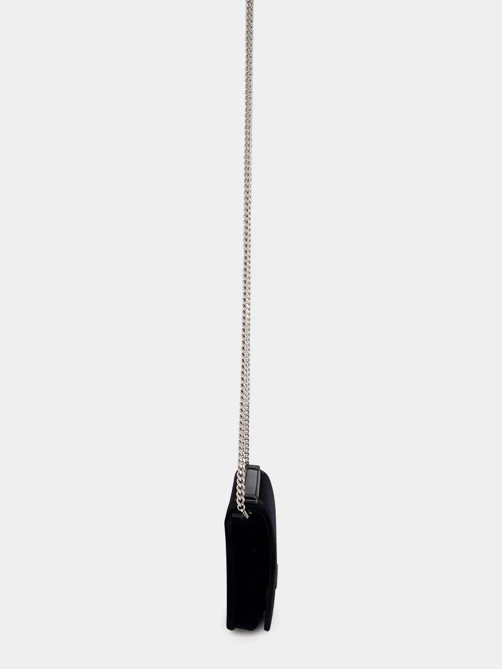 Black Cotton Crystal Logo Clutch - Image 4