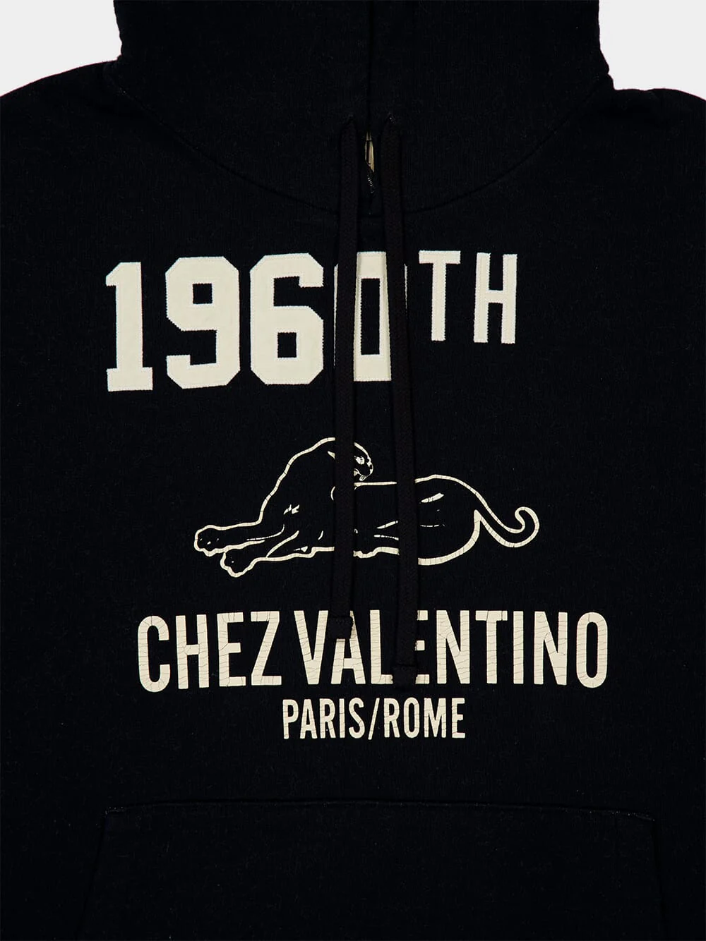 Black Cotton Sweatshirts with Chez Valentino Print - Image 3