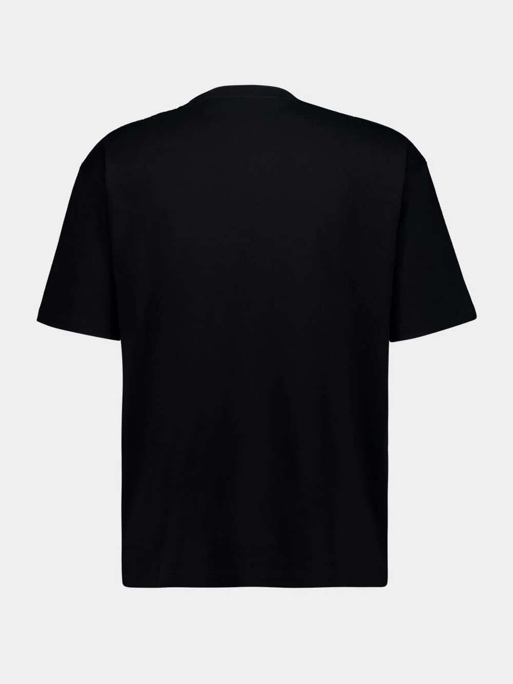 Black Cotton T-Shirt with Print - Image 2