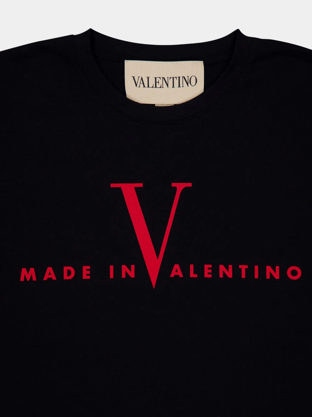 Black Cotton T-Shirt with Print - Image 3