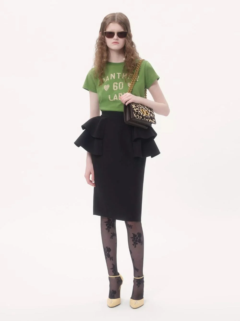 Black Crepe Couture Midi Skirt - Image 2