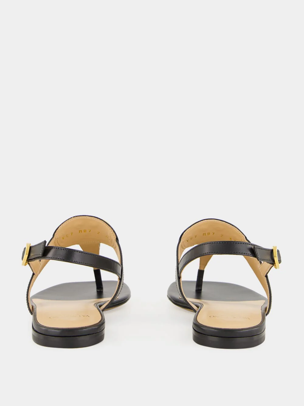 Black Flat Thong Sandals with Vlogo - Image 5