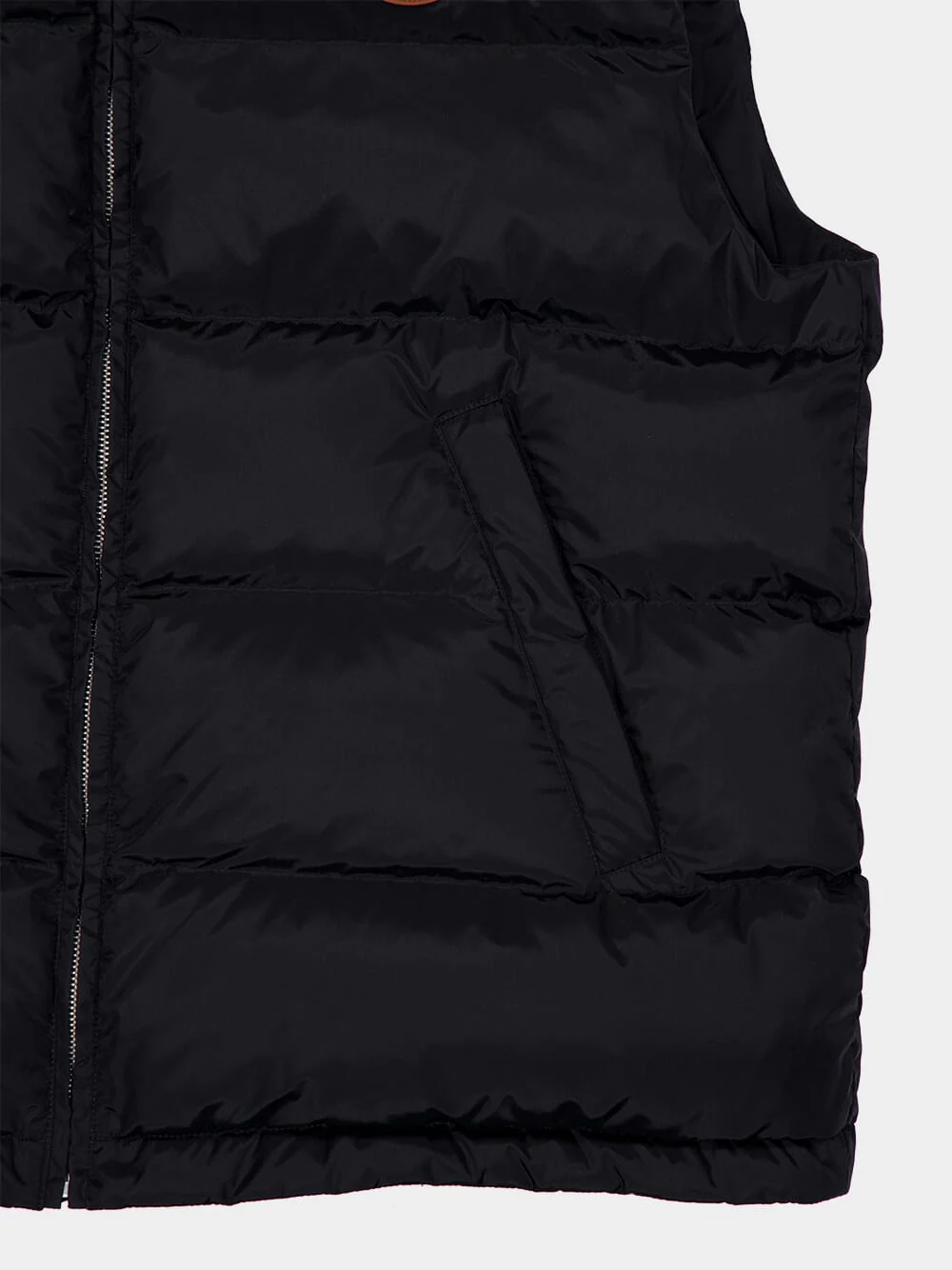 Black Hooded Down Vest with Vlogo - Image 4