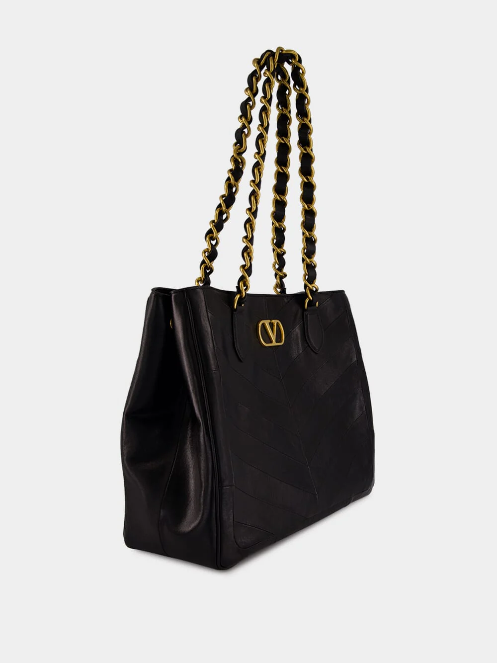 Black Laseine Nappa Leather Shopping Bag - Image 3