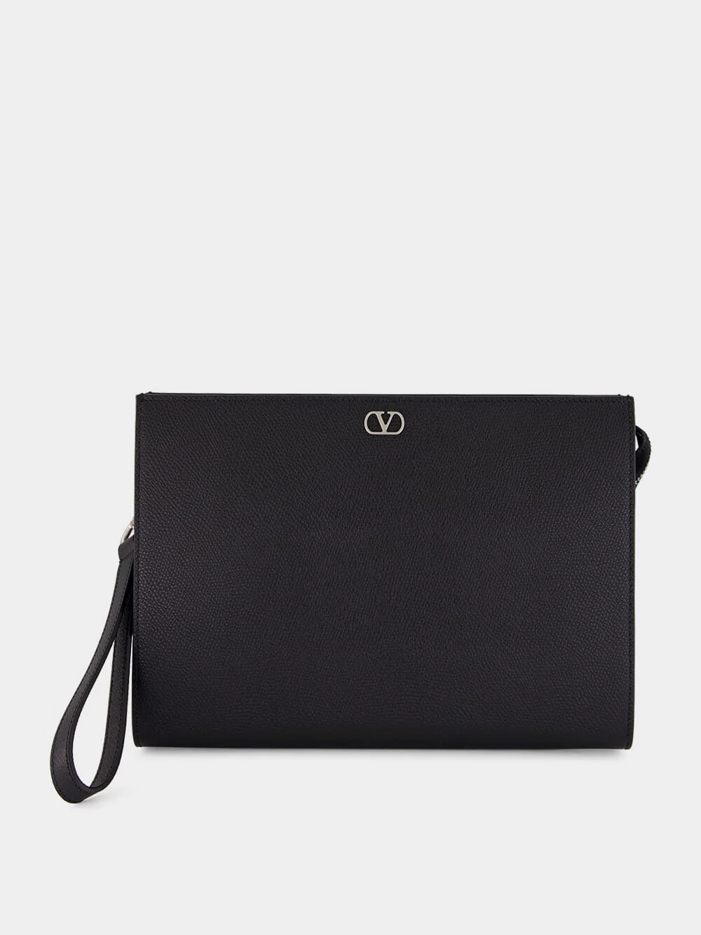 Black Leather Valentino Garavani Pouch