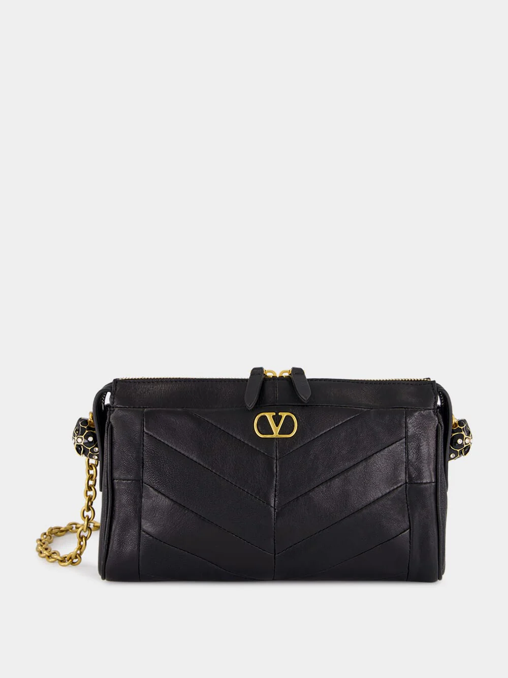Black Panthea Nappa Leather Shoulder Bag