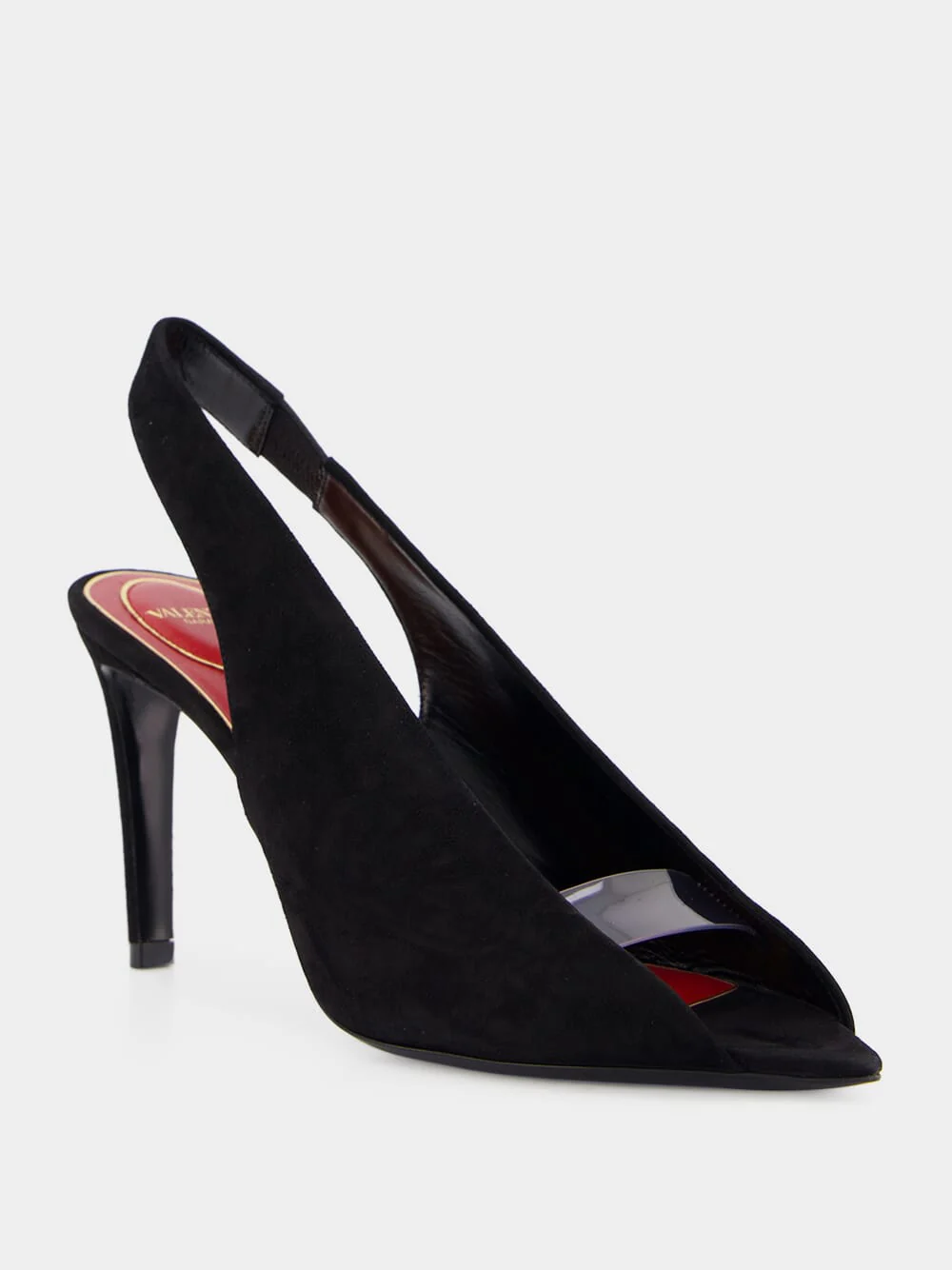 Black Révélé 105 Open-Toe Suede Pumps - Image 4