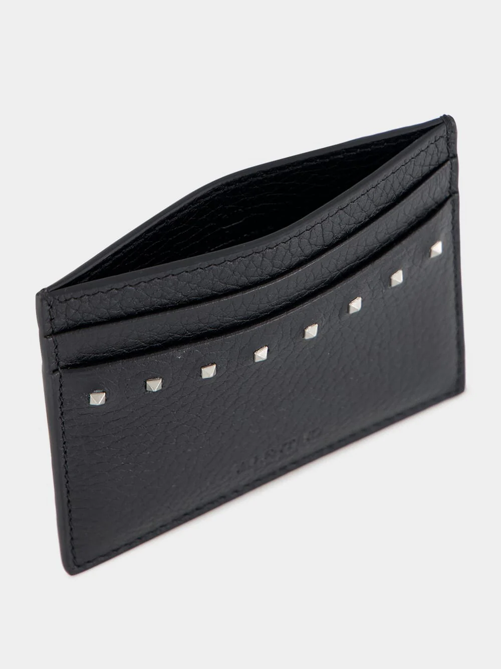 Black Rockstud Grainy Cardholder - Image 3