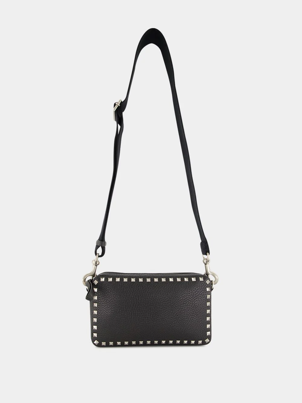 Black Rockstud Leather Crossbody Bag - Image 2