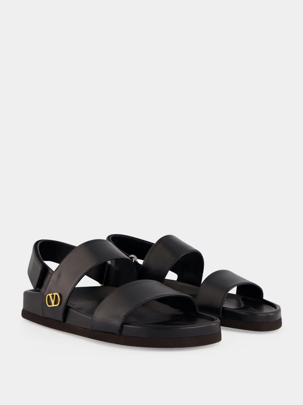 Black Studshield Leather Sandals - Image 3
