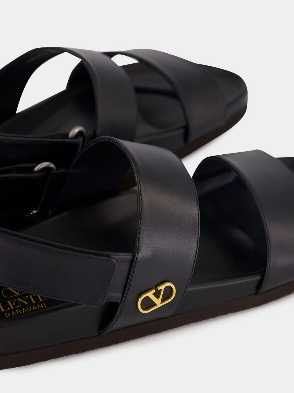 Black Studshield Leather Sandals - Image 6