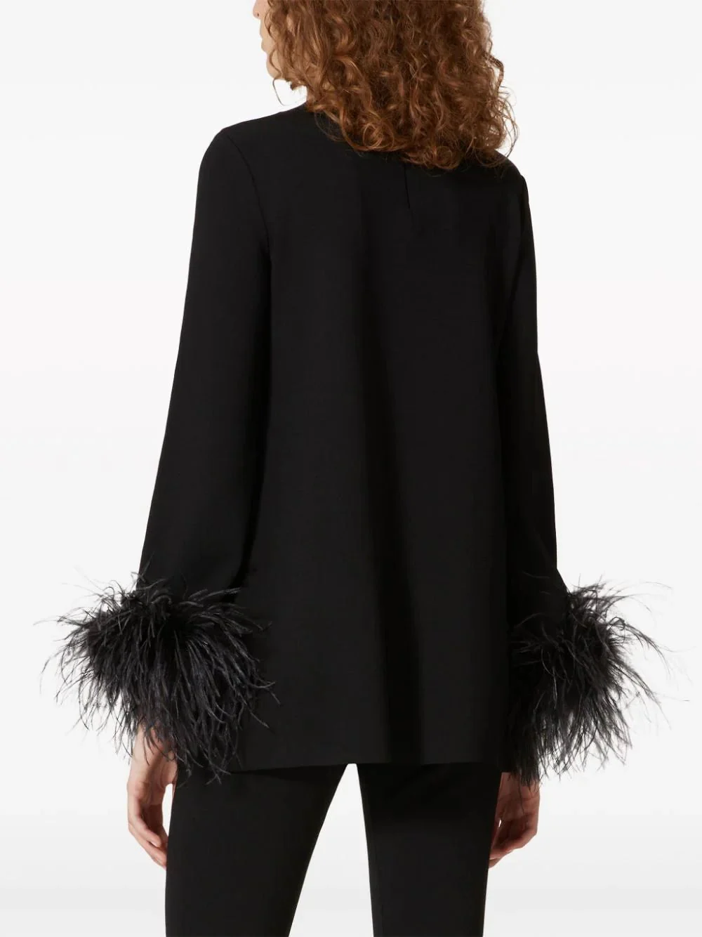 V-Detail Jumper With Feathers - Image 4