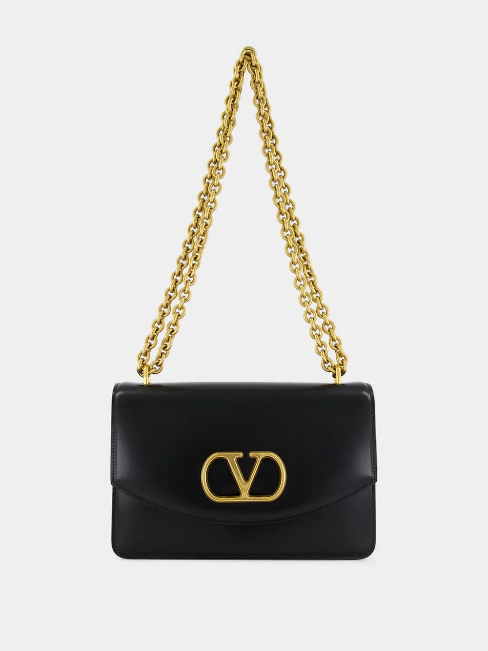 Black Vain Shoulder Bag in Shiny Calfskin - Image 3