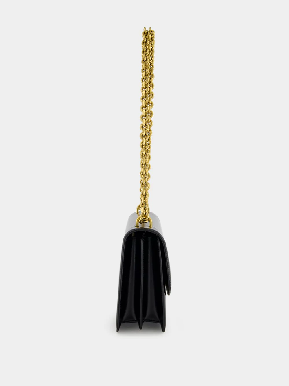 Black Vain Shoulder Bag in Shiny Calfskin - Image 5