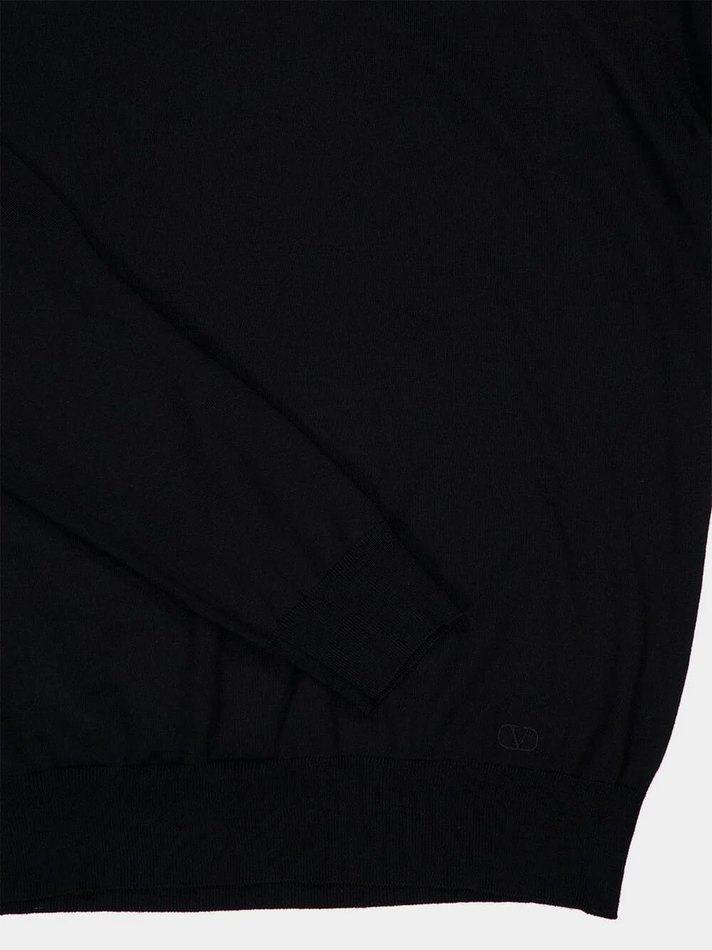 Black Virgin Wool Crew Neck Jumper - Image 3