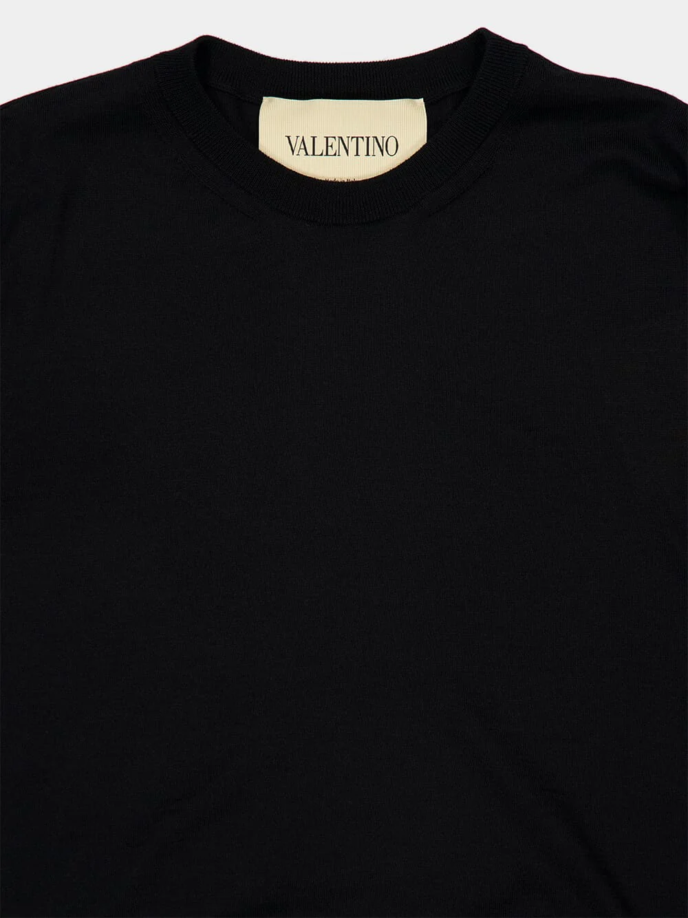 Black Virgin Wool Crew Neck Jumper - Image 4
